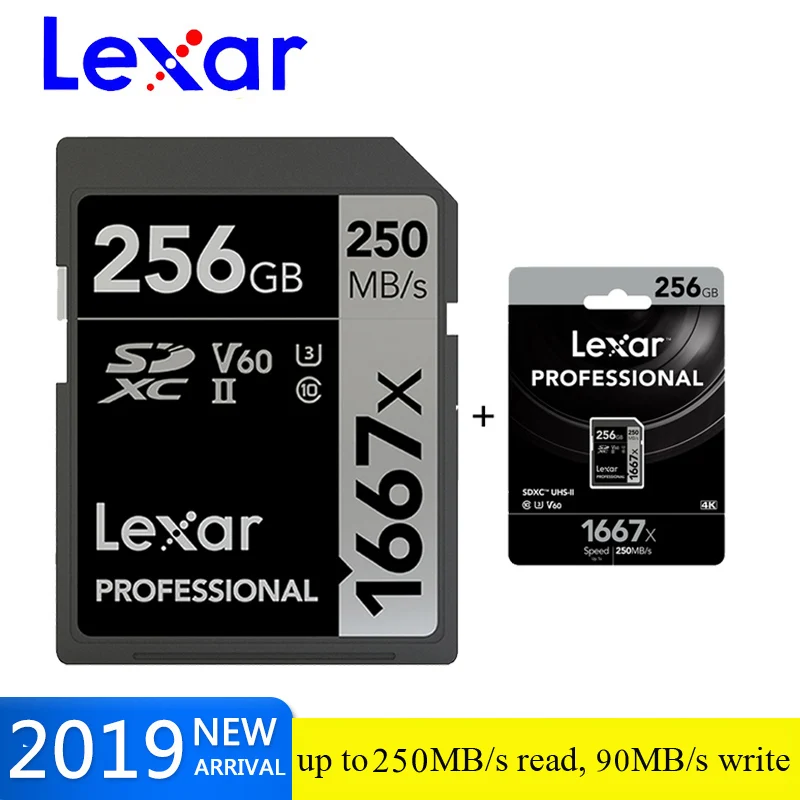 Lexar sd карта 256 ГБ 128 Гб 64 U3 V60 4K высокая скорость 250 м/с SLR микро Одиночная камера