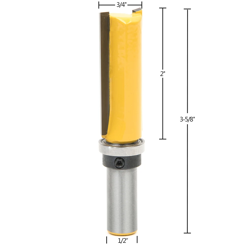 Hakkin 1/2*3/4 Wood Router Cutter Bits Straight Cutting Trimmer