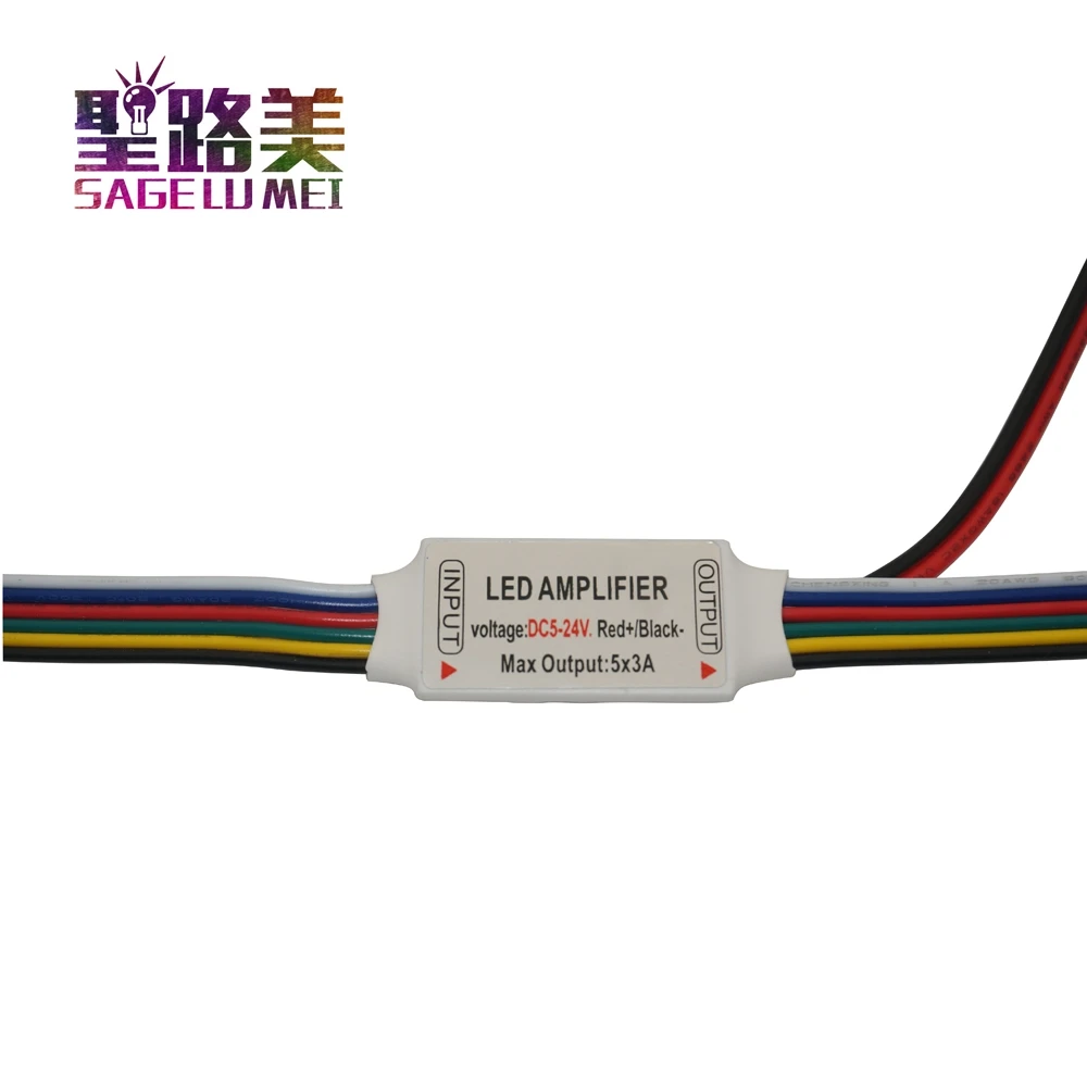 

DC 5V 12V 24V 6pin Mini RGB+CCT Led Strip Amplifier LED Signal Repeater 5CH x 3A 15A For RGB+CCT LED Strip Light Tape Ribbon