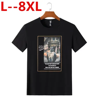 

Plus 8XL 6XL 5XL Summer Letters Printed Camiseta Men O Neck T shirt Fitness Clothing Soft Breathable Causal Men Tshirt For Male