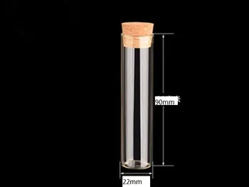 

500pcs = 1 lot 22ml glass tube with wooden cork, clear glass vial, glass jar, Cork Tube Bottle.Empty Tube Glass Bottles With Co