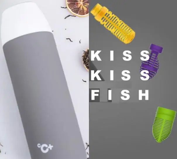 Xiaomi mijia kiss fish умная вакуумная изоляционная бутылка с 3 фильтром OLED температурный экран умный датчик CC+ чашка - Цвет: deep grey  CC cup