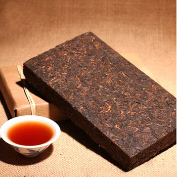 

Made in1990 Ripe pu'er Tea oldest 250g pu'er tea ansestor antique honey sweet dull-red tea ancient tree freeshipping