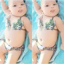 Бюстгальтер для новорожденных девочек комплект бикини купальник леопардовые Топы наборы нижнего белья летний пляжный костюм пляжная одежда