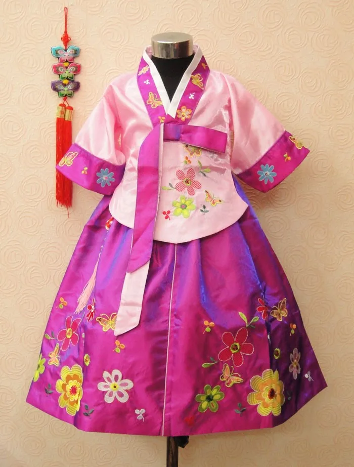 Разноцветное детское платье принцессы в Корейском стиле; Одежда для девочек; традиционные костюмы для танцев; ганбок; сценическое представление