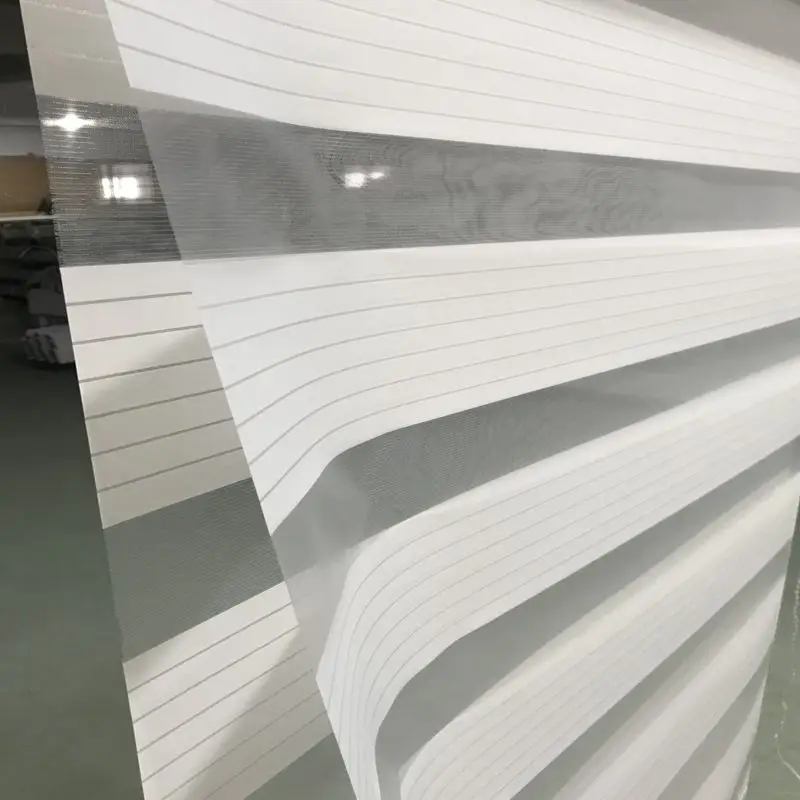 

Custom Cut to Size Horizontal Window Shade Blind Zebra Dual Roller Blinds & Treatments Window Curtains for Living Room White