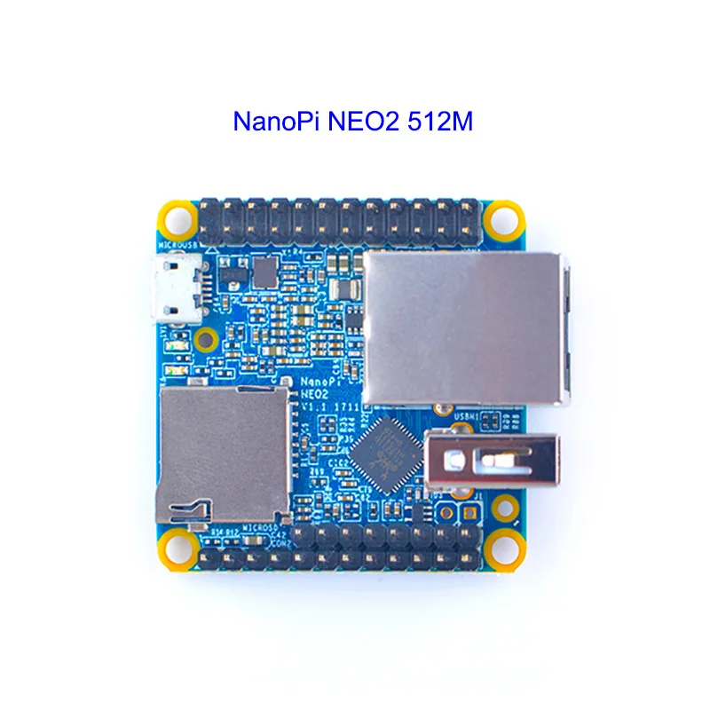 NanoPi NEO2 v1.1 LTS макетная плата быстрее, чем Raspberry PI 40X40 мм 512 МБ/1 ГБ DDR3 ram) ARM Cortex-A53 - Комплект: 512M