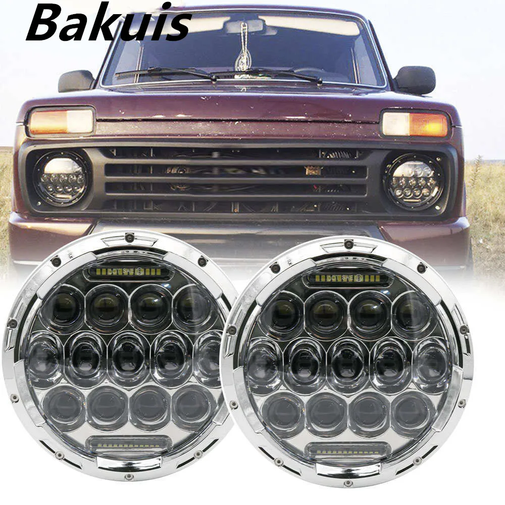 

2x 75W 7'' Led Headlight H4 High Low Beam Round Cars Running Lights for Jeep JK TJ CJ Lada Niva 4x4 Puch Kenworth Nissan Suzuki