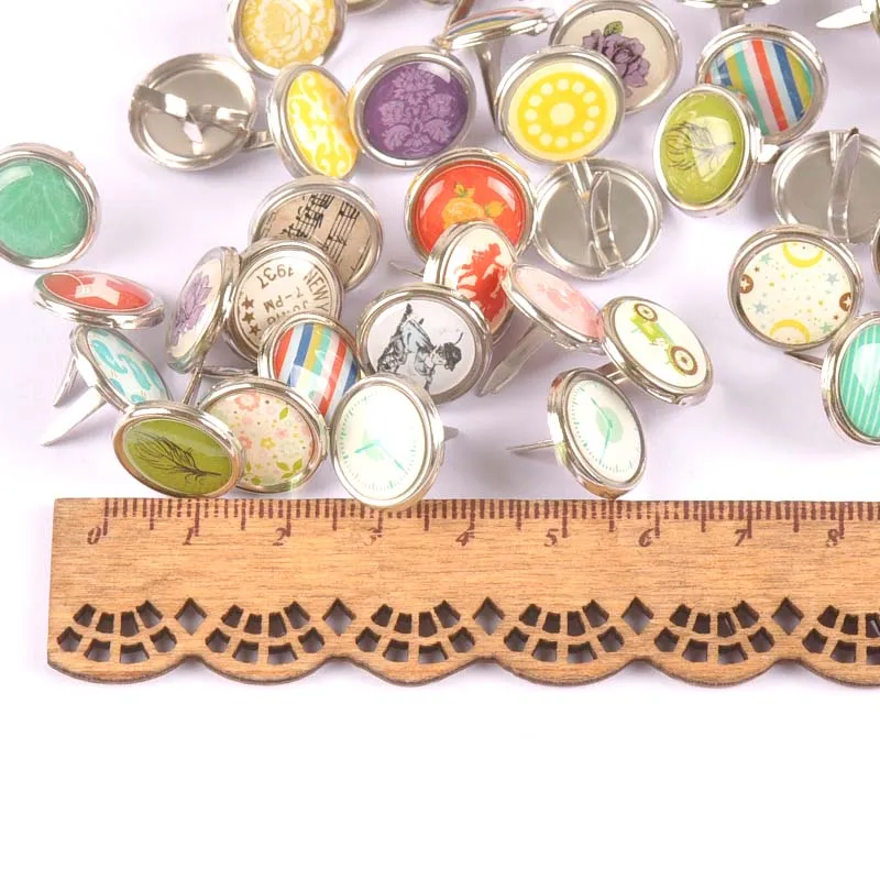 30PCs-mix-Pattern-Round-Diy-Brads-Scrapbooking-Embellishment-Fastener-Brad-Metal-Crafts-Decoration-15mm-CP2158
