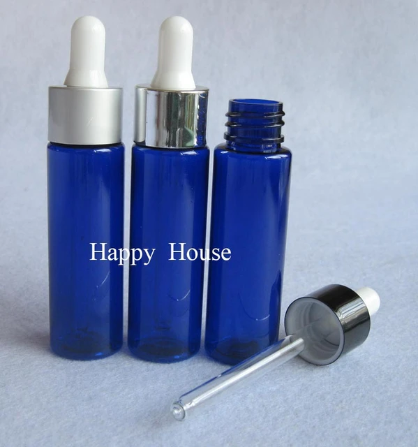 Flacon compte-gouttes en verre bleu de 20ml, 20 pièces, bouteille d'huile  essentielle, flacon compte-gouttes Pipet, flacon cosmétique en verre -  AliExpress