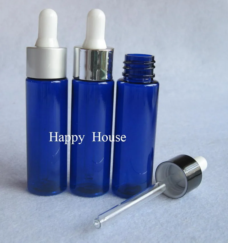 

30 x 30ml Empty Blue PET Dropper Bottle, 30cc Blue PIpette Dropper Vial,1oz Cosmetic Container