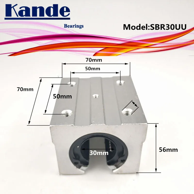 Kande подшипники 2 шт. SBR30UU SBR30 UU открытый блок подшипников с ЧПУ детали направляющие