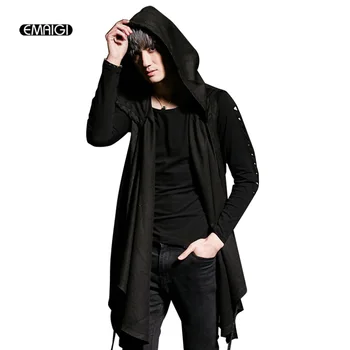 

Men Hooded Vest Coat Punk Gothic Style Fashion Casual Loose Waistcoat Jacket Sleeveless Outerwear Stage Costumes