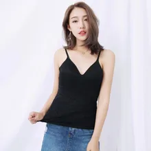 Женский корсет модал регулируемый ремень Встроенный мягкий модал Топ без бретелей Cami однотонный розовый