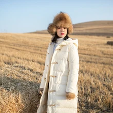 Новое поступление Aporia. king длинное однотонное однобортное повседневное пуховое пальто с широкой талией BF371