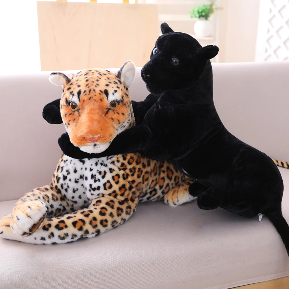 巨大なサイズのリアルな森の王パンセラシミュレーションぬいぐるみ野生動物チーターぬいぐるみ ブラックパンサーヒョウぬいぐるみ Stuffed Plush Animals Aliexpress