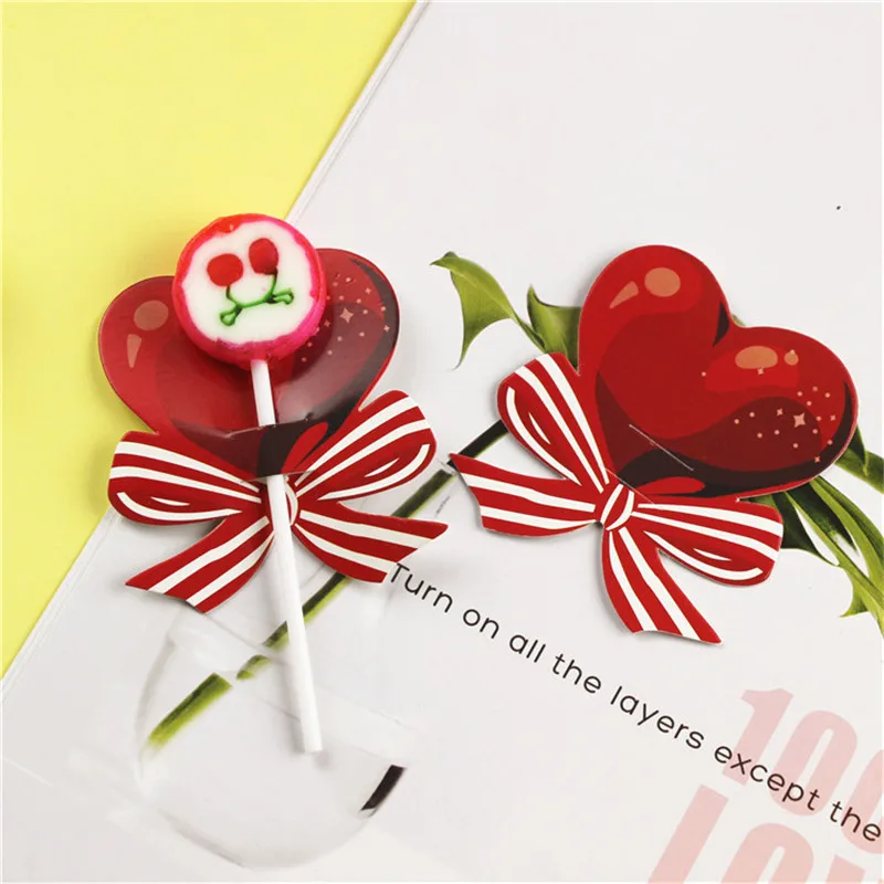 50Pcs Heart Wedding Cartoon Candy Lollipop Decoration Card Baby Shower Children Birthday Party Supplies Gift Accessories Q | Дом и сад