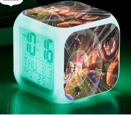 Dragon Ball детские часы светодиодный Будильник украшение дома reloj despertador 7 цветов флэш цифровые часы