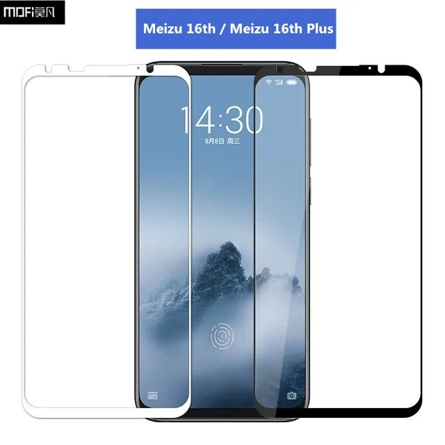 

Black White Meizu 16th Glass Tempered MOFi Original Meizu 16th Screen Protector Full Cover Film Meizu 16th Plus Tempered Glass
