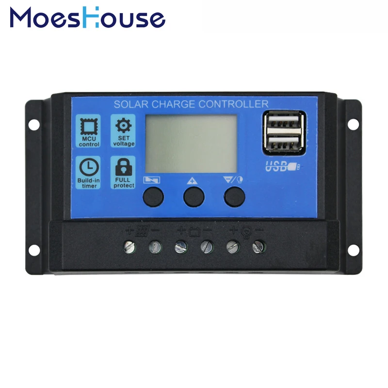 PWM Solar Charge Controller Solar panel Regulator with Dual USB Port LCD Display Overload Protection 10A 20A 30A 12V 24V Auto цена PWM Solar Charge Controller Solar panel Regulator with Dual USB Port LCD Display Overload Protection 10A 20A 30A 12V 24V Auto цены онлайн