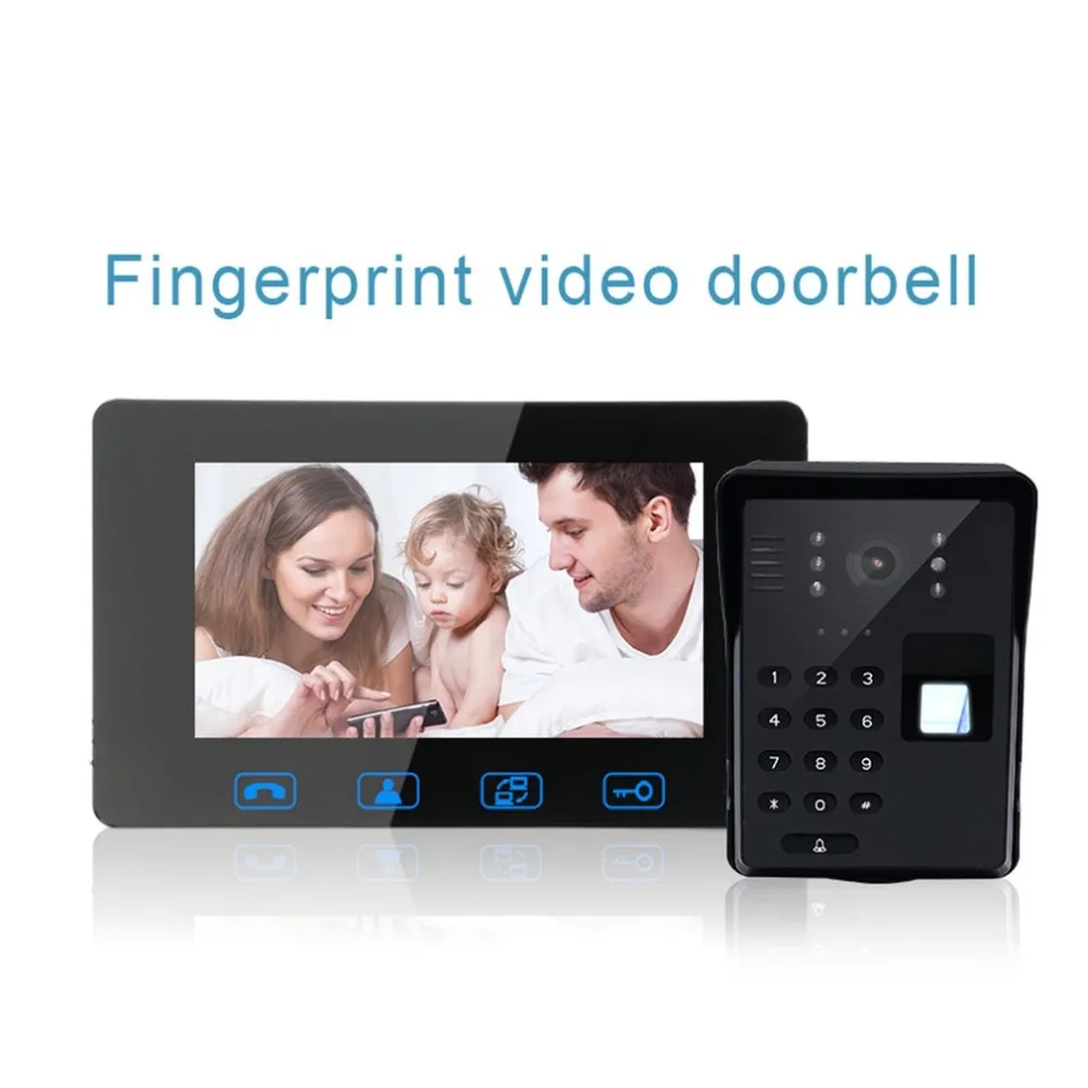 

Wifi Fingerprint Video Doorbell 7 inch Wireless door bell camera video-eye door viewer Intercom 2.4GHz Digital Door Phone system
