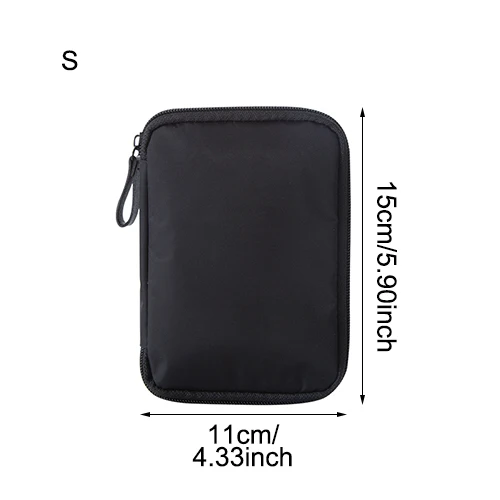 Дорожные сумки для хранения цифровых паспортов карты кабели для наушников Органайзер на Молнии USB зарядное устройство power Pouch аксессуары и принадлежности для дома - Цвет: S Black