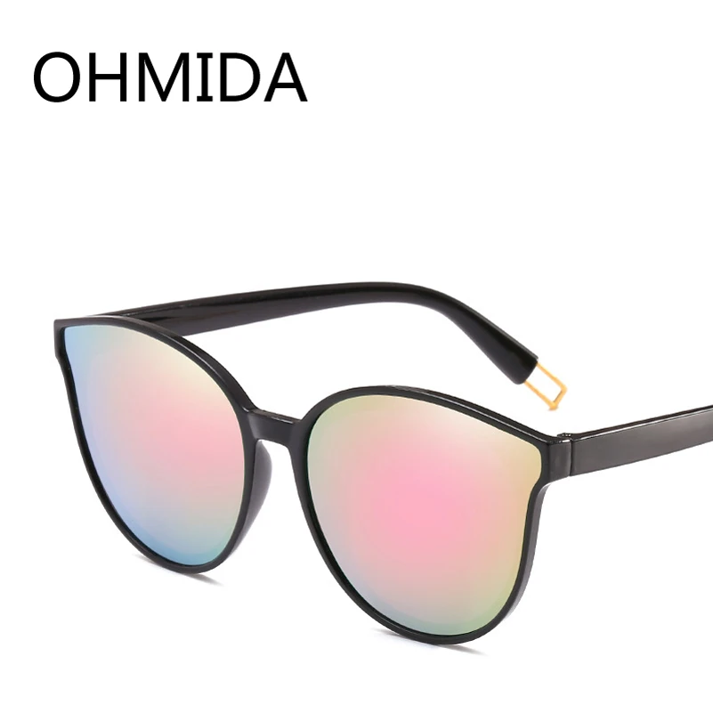 

OHMIDA Fashionable Pink Mirrors Sunglasses Women Luxury Brands Best Cat Eye Sun Glasses Vintage Designer Sunglasses For Womens