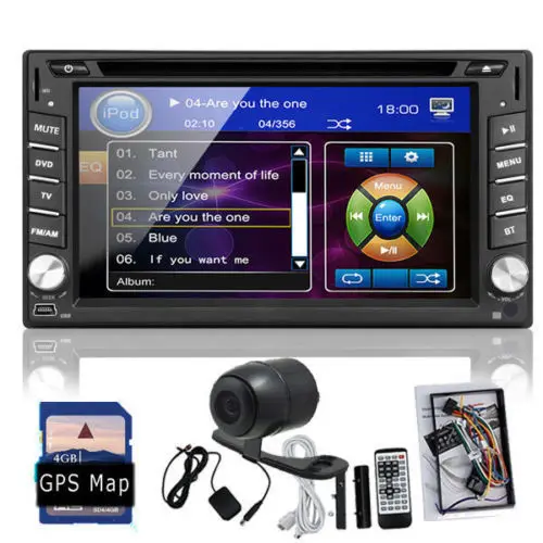 Rear Camera+GPS map 6.2" 2 Din Universal Car GPS Navigation Stereo ...