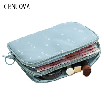 

Travel Double-decker Document Bag Travel Passport Wallet Multi-function Used To Store ID Card,Charger , Cosmetics Organizer Bag