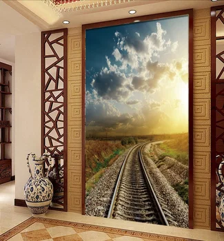 

Custom photo 3d wallpaper Non-woven mural picture wall sticker 3 d The tracks of the field painting Living room decoration