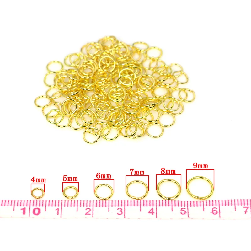 500pcs/lot Antique Gold Plated Alloy Single Loops Jump Rings&split