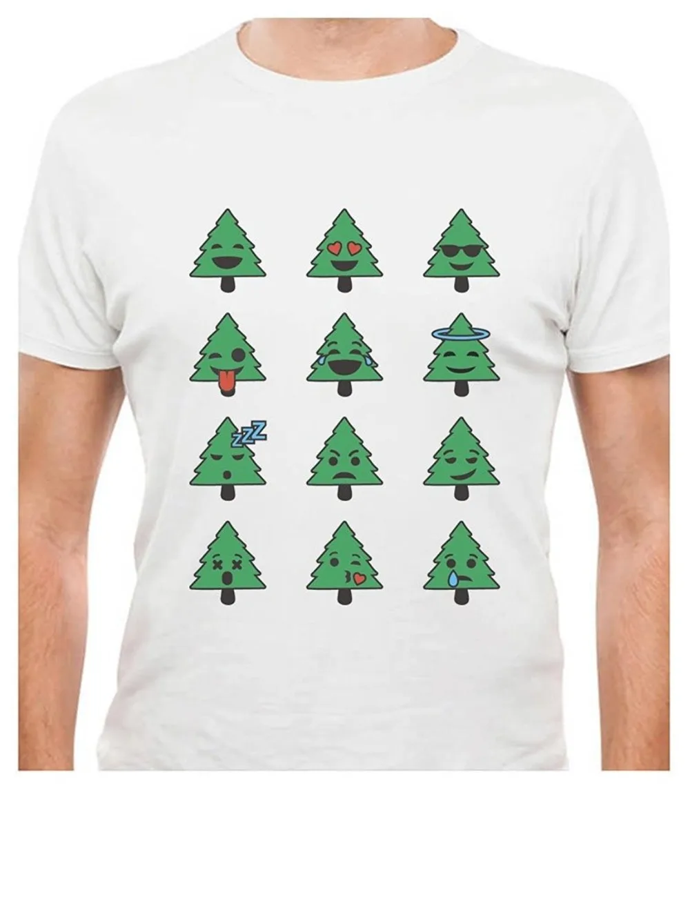 Customize Tee Shirts Regular Emoji Christmas Tree Funny Faces Xmas Crew Neck Short-Sleeve Mens Tee Shirt Customize Tee Shirts Regular Emoji Christmas Tree Funny Faces Xmas Crew Neck Short-Sleeve Mens Tee Shirt