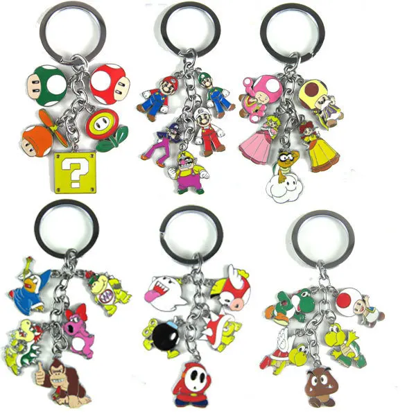 

overwatch game keychain Super Mario Doll Keychain Hanging Buckle Mario Brothers Metal 5 Pendant Trinkets
