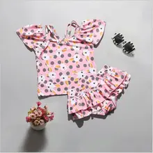 Стильный детский купальник, Милая юбка принцессы для маленьких девочек, купальник, кружевной купальник без бретелек для маленьких девочек 2-12 лет