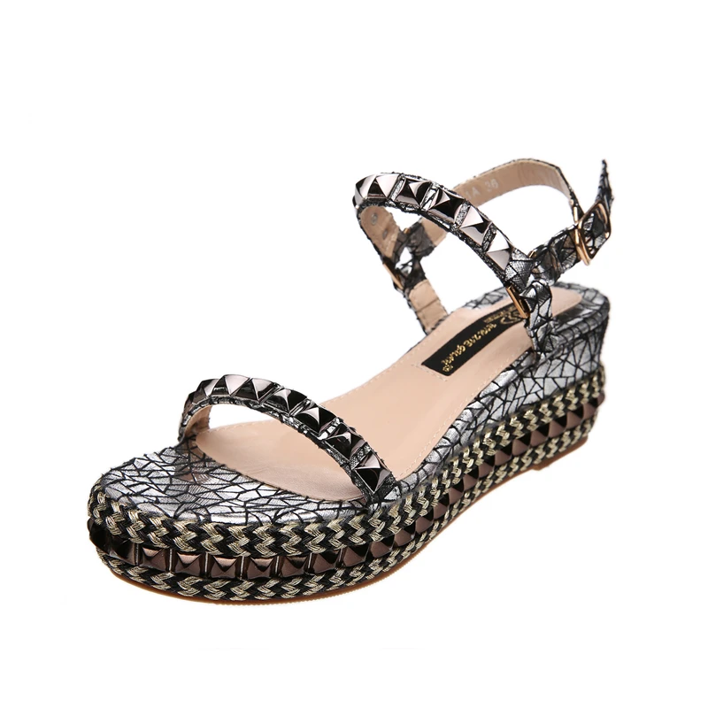 silver high wedges