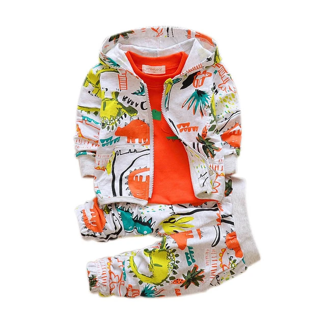 Spring Autumn Outfits Baby Girls Clothes Boy Infant Cotton Suits Hooded Zipper Jacket T Shirt Pants 3pcs sets Boys Kids Hoodies