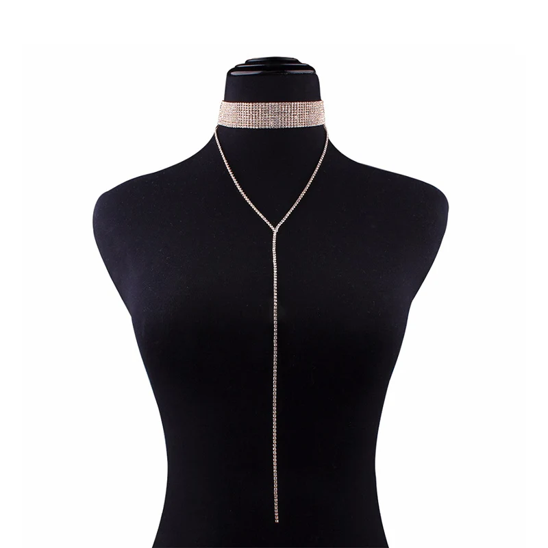 Choker-Necklace-Women-Multi-Row-Full-Crystal-Wedding-Party-Prom-Christmas-Long-Necklace-Sexy-Gold-Rhinestone (4)