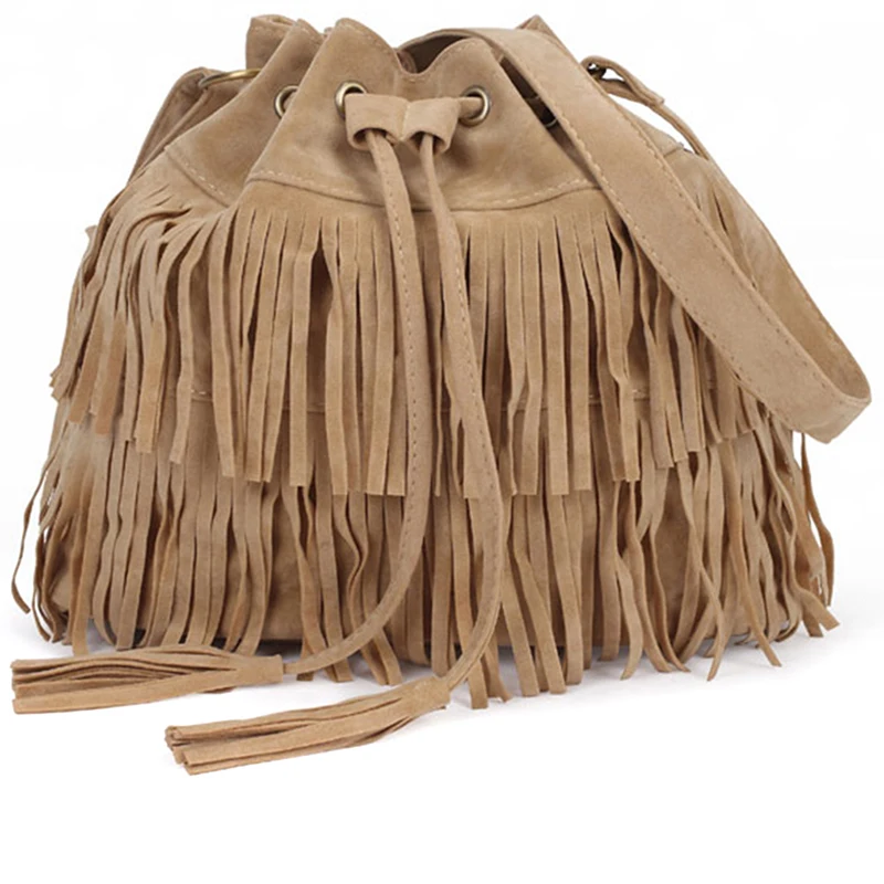  Retro Faux Suede Fringe Women Messenger Bags Tote New Handbag Tassel Shoulder Handbags Crossbody Ba - 32949320217