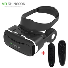 VR Shinecon 4.0 VR 3D Glasses with Headphones + Game Controller for 4 -5.5 inch Smartphone