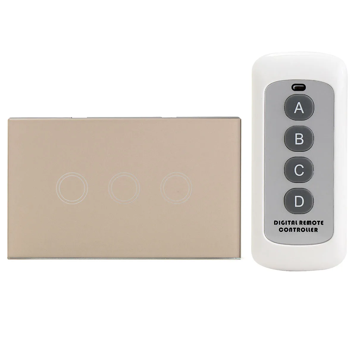 

US Standard 3 Gang 3 Way Remote Control Switch, Smart Wall Light Switch, Touch Light Switch For Smart Home