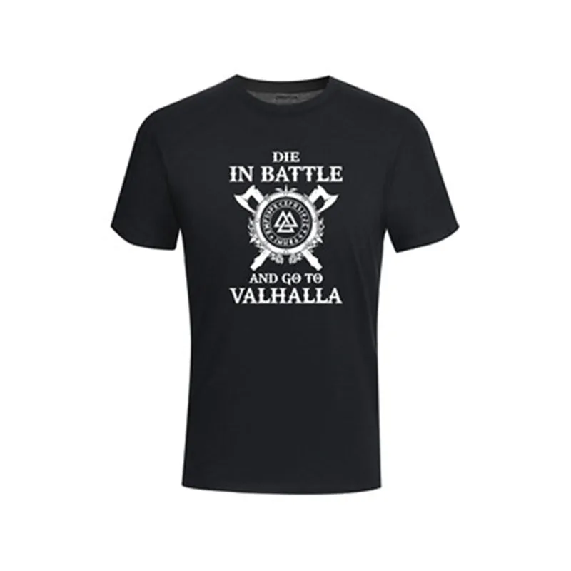 

Odin Vikings T Shirt Men Die In Battle And Go To Valhalla Tshirt Mens Summer Print Hip Hop T-Shirt Black Tops Tee Plus Size XXL