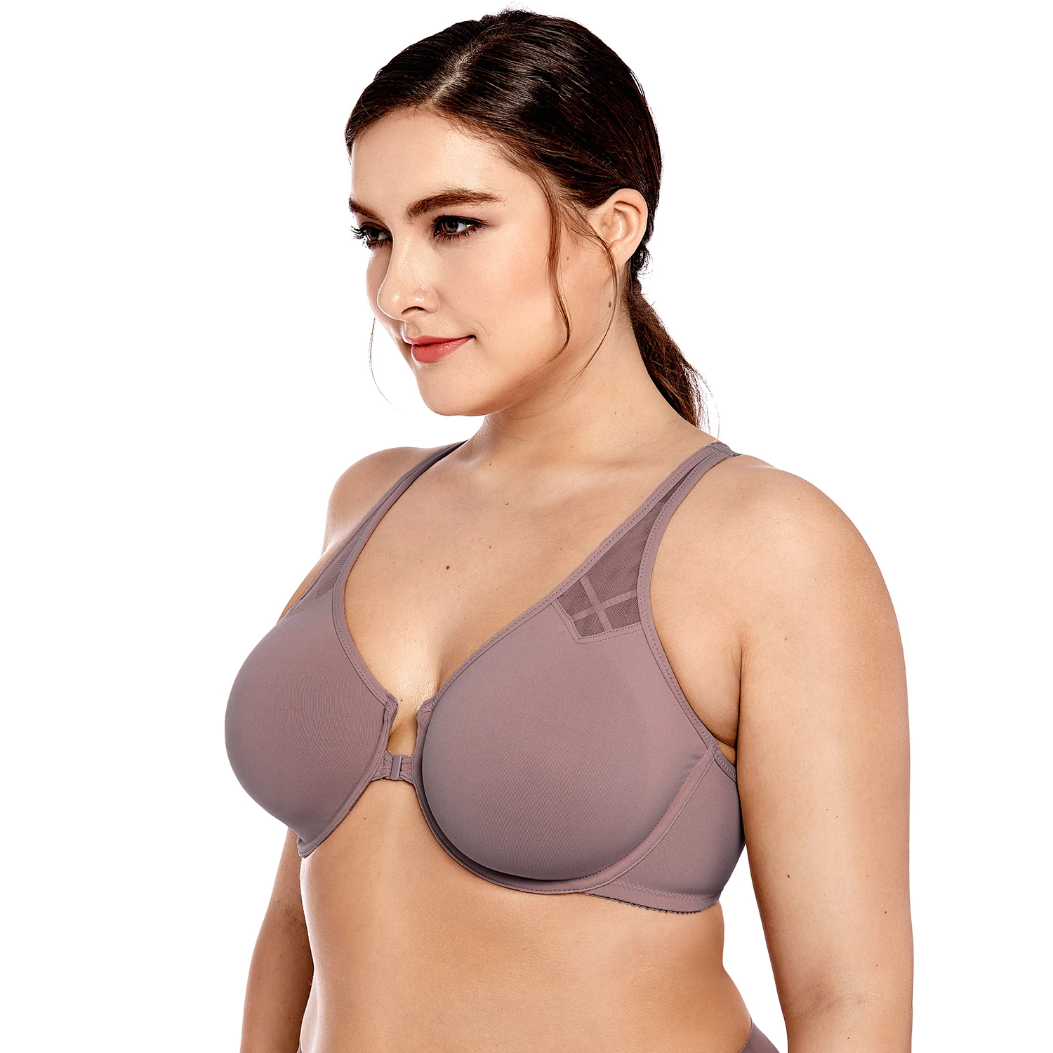 Najtaniej Damski Plus rozmiar nieusztywniany bez szwu fiszbiny z przodu blisko biustonosz Racerback