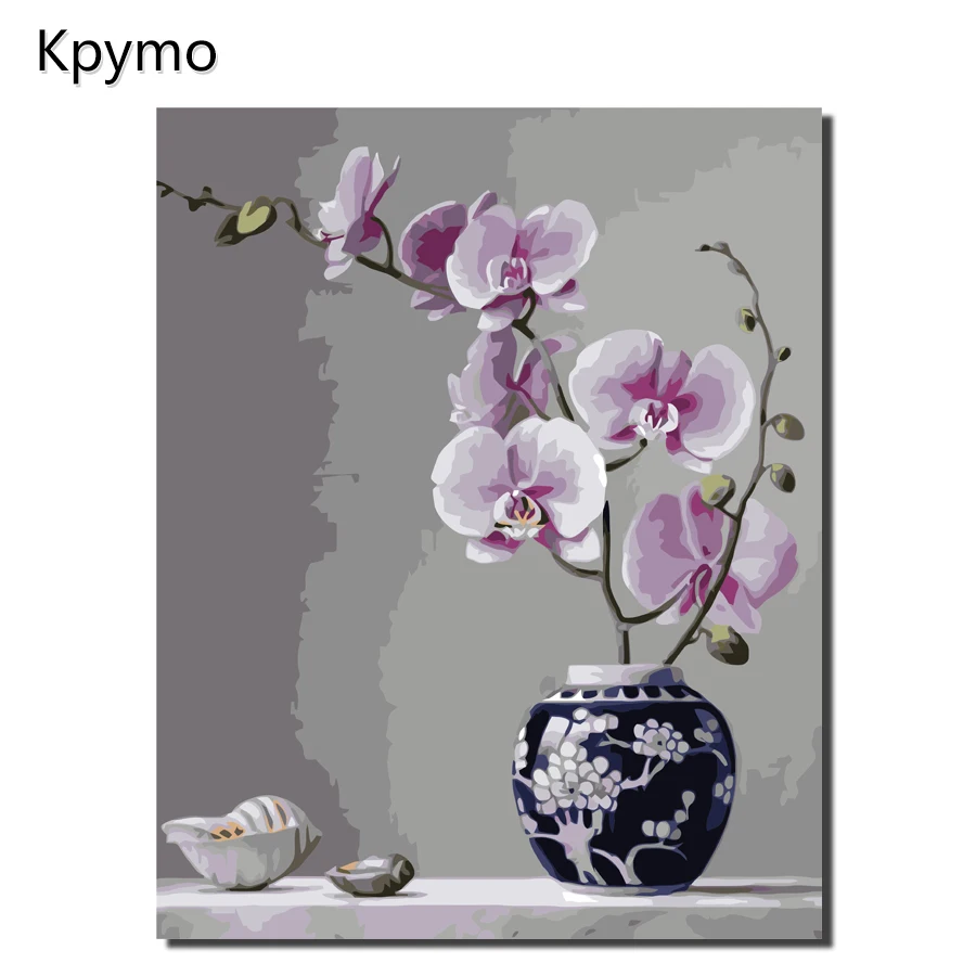 

Framed Oil Painting By Numbers Flowers Pictures Canvas Painting For Living Room Wall Art Home Decor VA-0365