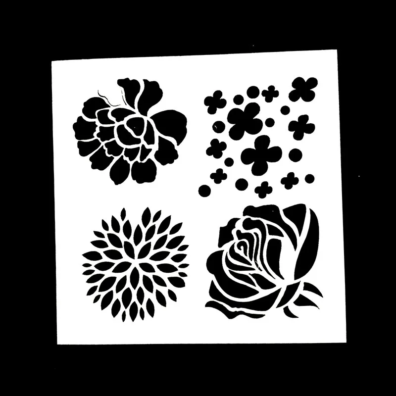 

1PC Sunflower Rose Flower Plum Shaped Reusable Stencil Airbrush Painting Art DIY Home Decor Scrap booking Album Crafts Free Ship