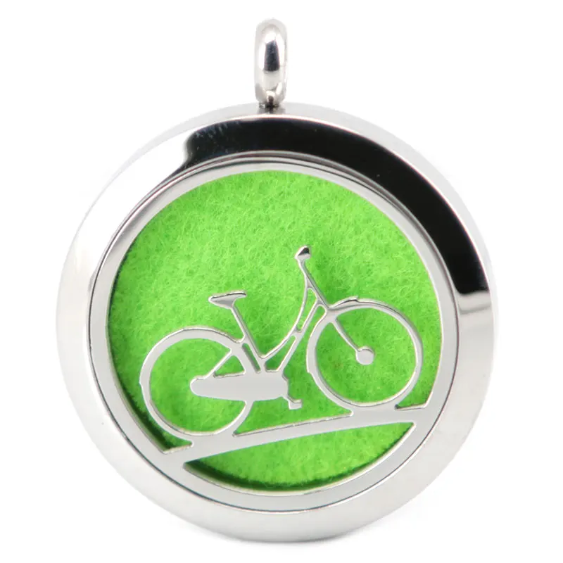 

Silver Jewelry Bicycle Aromatherapy Essential Oil 316 Stainless Steel Pendant Perfume Diffuser Locket Necklace