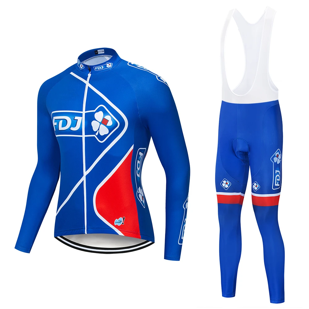 Pro team FDJ Мужская весенне-осенняя велосипедная майка и комбинезон Ropa Ciclismo дышащий уличный горный велосипед комплект одежды