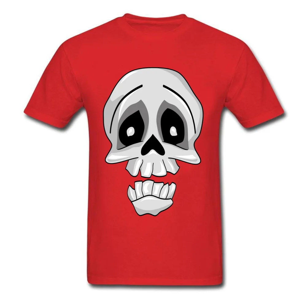 Funny Skeleton ostern Day 100% Cotton Fabric Round Collar Tops T Shirt Short Sleeve Printed On Top T-shirts Graphic T Shirts Funny Skeleton red