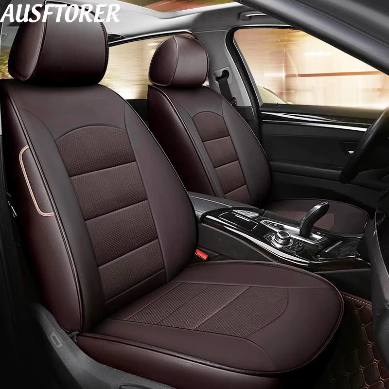 AUSFTORER Cowhide Covers Car for Infiniti G35 G37 G25 Automobiles Seat