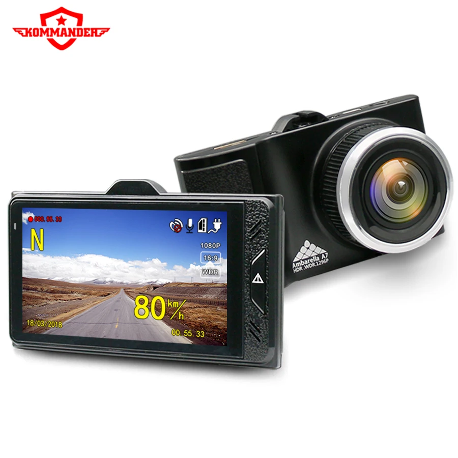 KOMMANDER скрытые hd ночного видения Автомобильный видеорегистратор 1296 P камеры