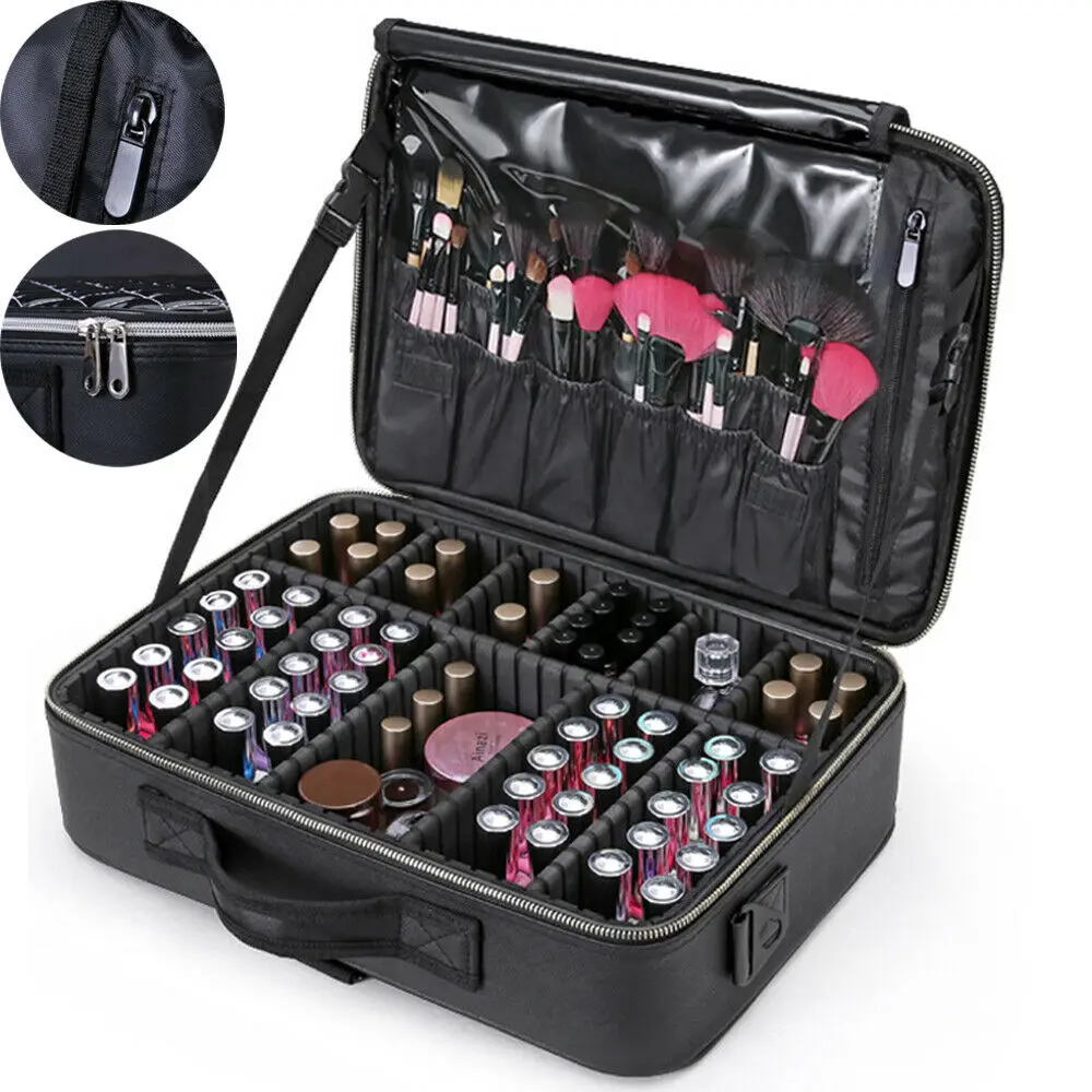 Newest Hot Luxury Cosmetic Organizer Box Case Makeup Bag Travel Beauty Professional Display Portable Artist Cosmetic Bags